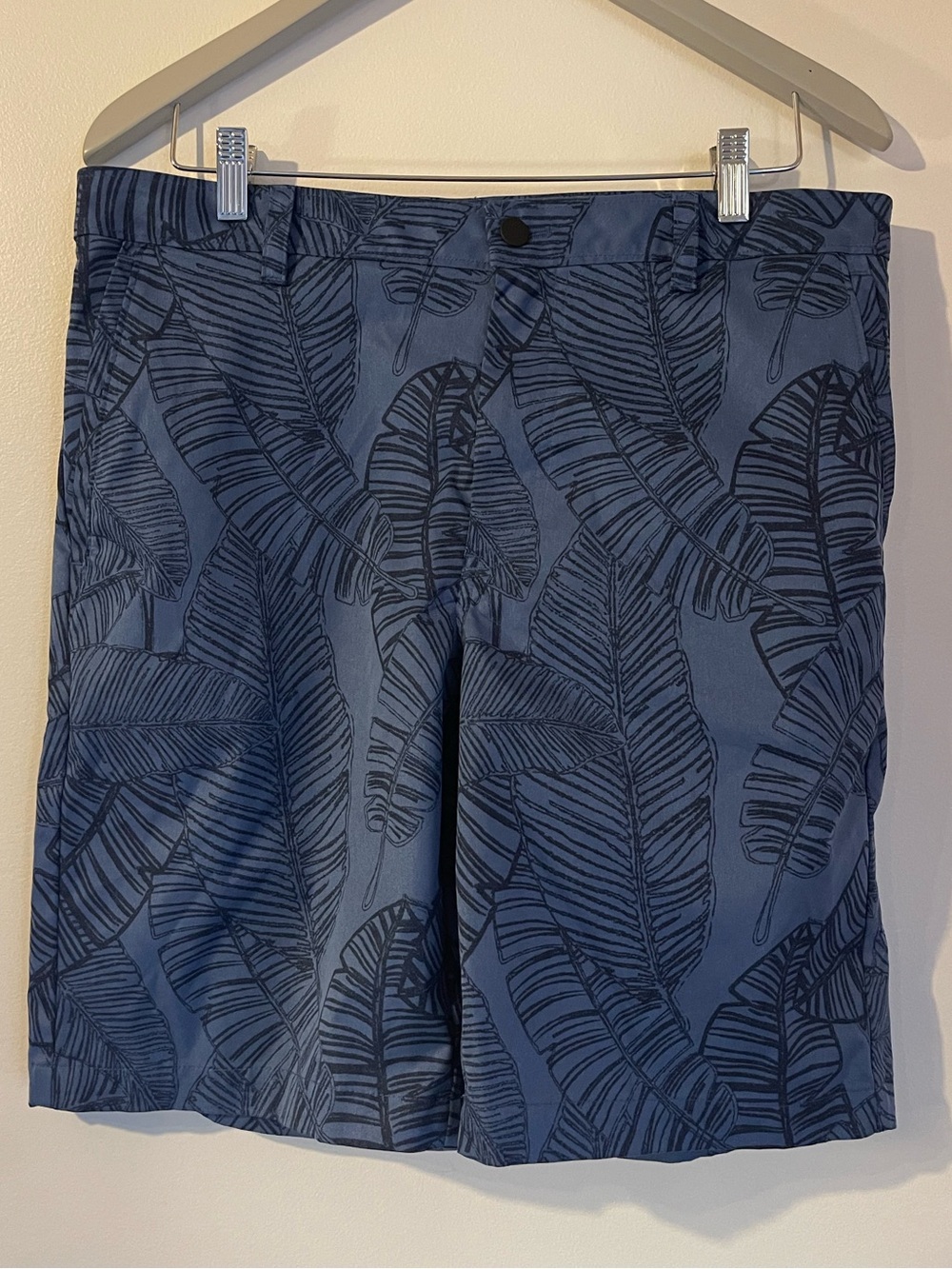 Van Heusen Mens Blue Palm Leaf Stretch Golf Shorts 34